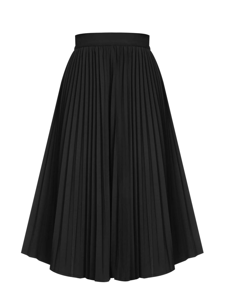 Jupe plissée noire élégante des années 1950
