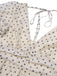 Robe à col en V beige à pois des années 1950