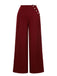 Pantalon large rouge années 1950 boutonné bordeaux