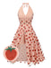 2PCS Combishort et jupe rose années 1950 fraise dos nu