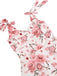 Robe trapèze florale à lacets et col en V des années 1950