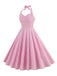 Robe rose rayée dos nu style années 50