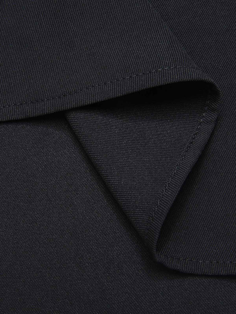 [Prévente] Robe patchwork noire à rayures et revers dos nu des années 1950