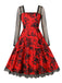 Robe à manches longues en patchwork d'Halloween des années 1950