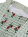 Robe patchwork en maille florale à carreaux verte des années 1950