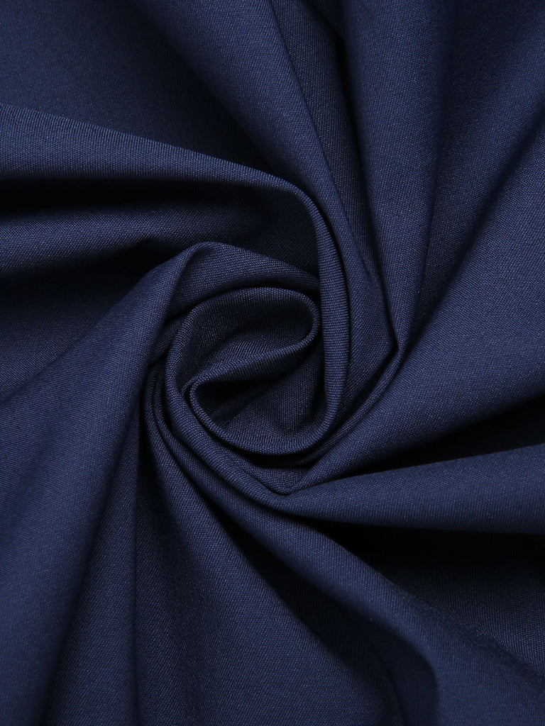 Jupe parapluie solide gris bleu foncé des années 1960