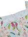 Robe bleue à fleurs et col carré des années 1950