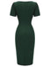 Robe crayon unie vert foncé des années 1940