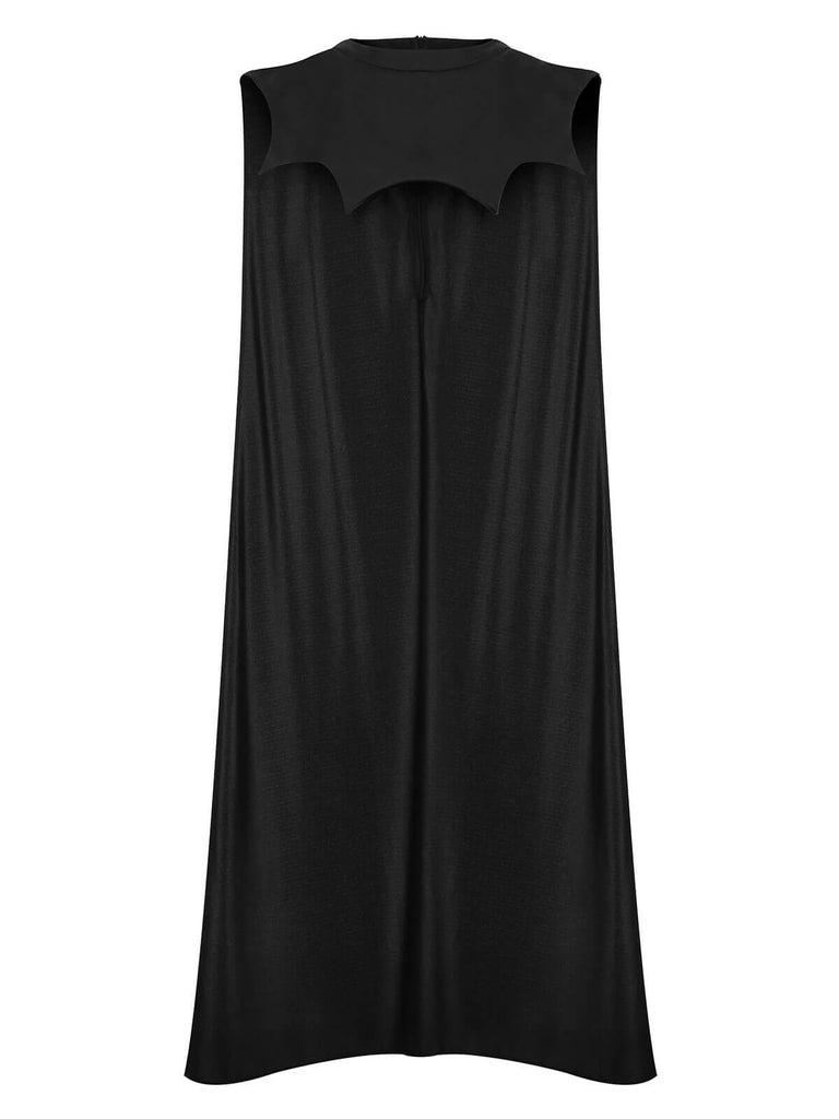 [Prévente] Cape de chauve-souris noire de couleur unie des années 1950