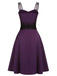[Prévente] Robe à bretelles solides d'Halloween violet foncé des années 1950