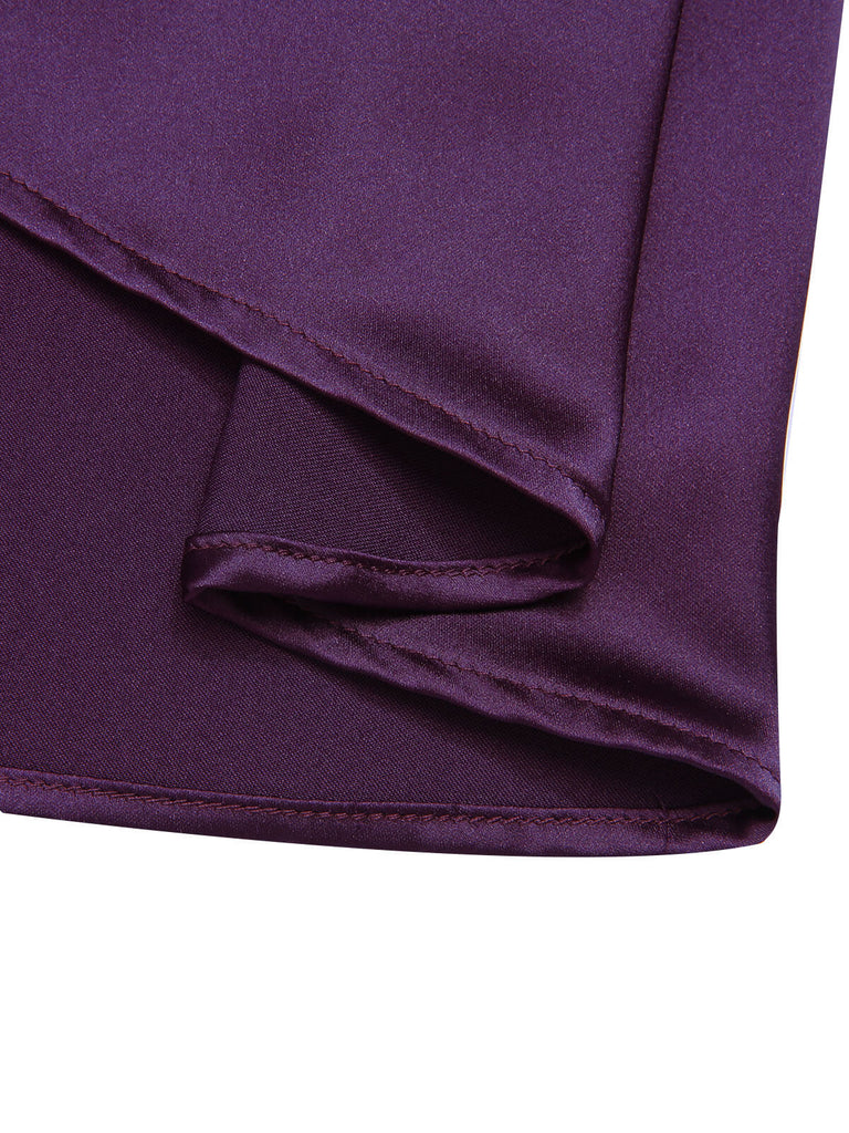 [Prévente] Robe à bretelles solides d'Halloween violet foncé des années 1950