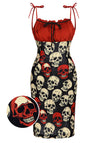 [Prévente] Robe rouge tête de mort années 1960