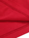 Robe portefeuille rouge unie à nœud froncé des années 1960