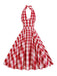 Robe trapèze ceinturée à carreaux des années 1950