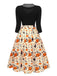 [Prévente] Robe patchwork tricotée chat Halloween des années 1950