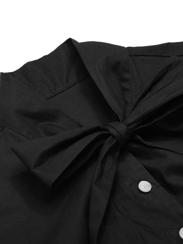 Robe noire en maille araignée à paillettes des années 1950