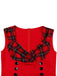 Robe rouge col en V à carreaux des années 1950
