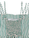 Robe verte et blanche à bretelles à col carré des années 1950