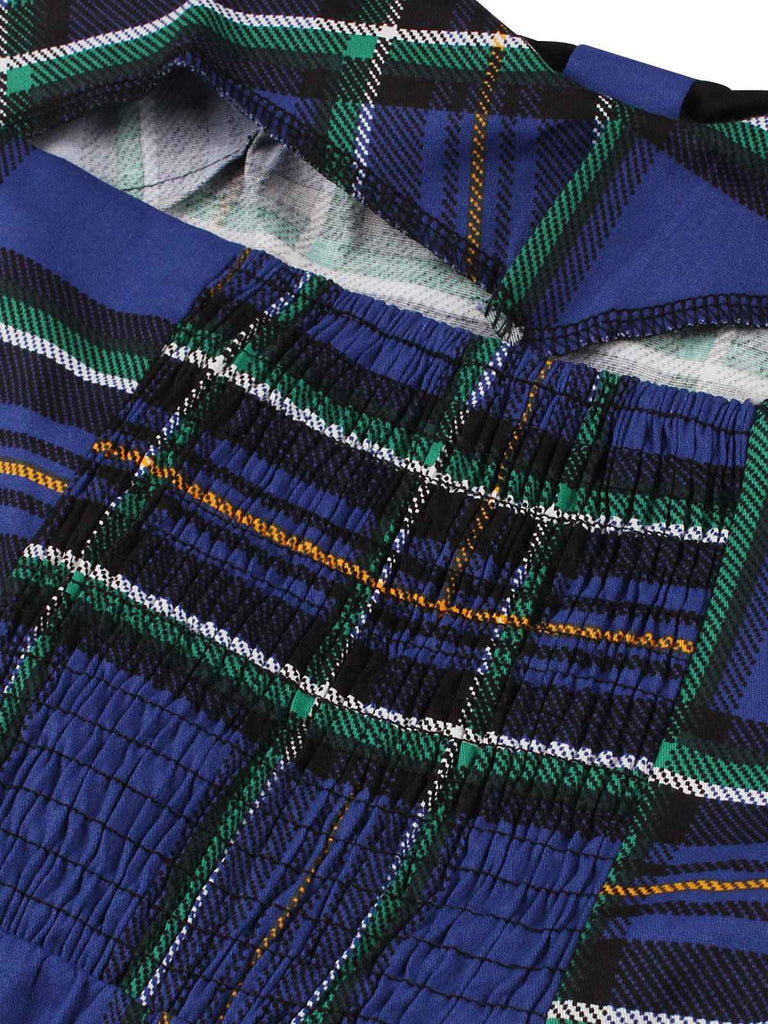 Robe patchwork à carreaux et nœud des années 1950