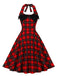 Robe patchwork à carreaux et nœud des années 1950