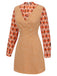 2PCS Chemisier orange des années 1960 et mini robe en tweed