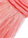Robe pailletée à col en V rose corail des années 1950