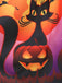 Robe violette en patchwork de dentelle de nuit d'Halloween des années 1950