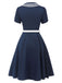 [Pré-vente] Robe à double boutonnage style marin bleu foncé des années 1950