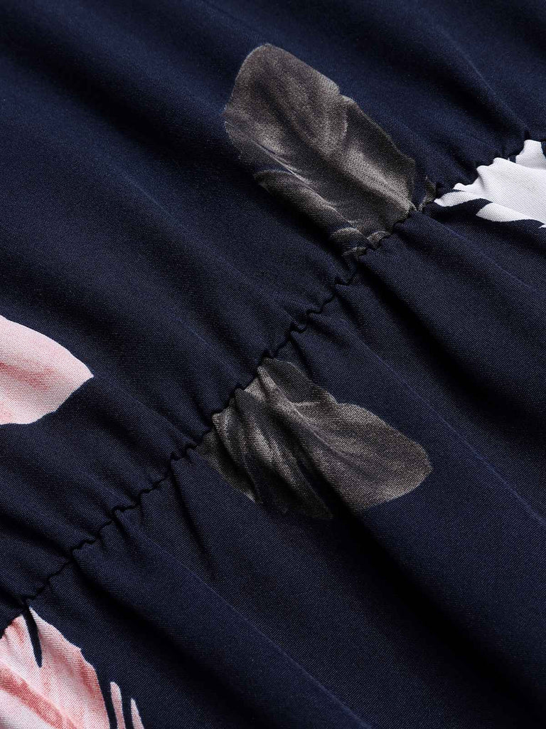 Robe taille plume à col en V des années 1950 grande taille