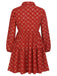 Robe rouge à carreaux à revers des années 1950 de grande taille