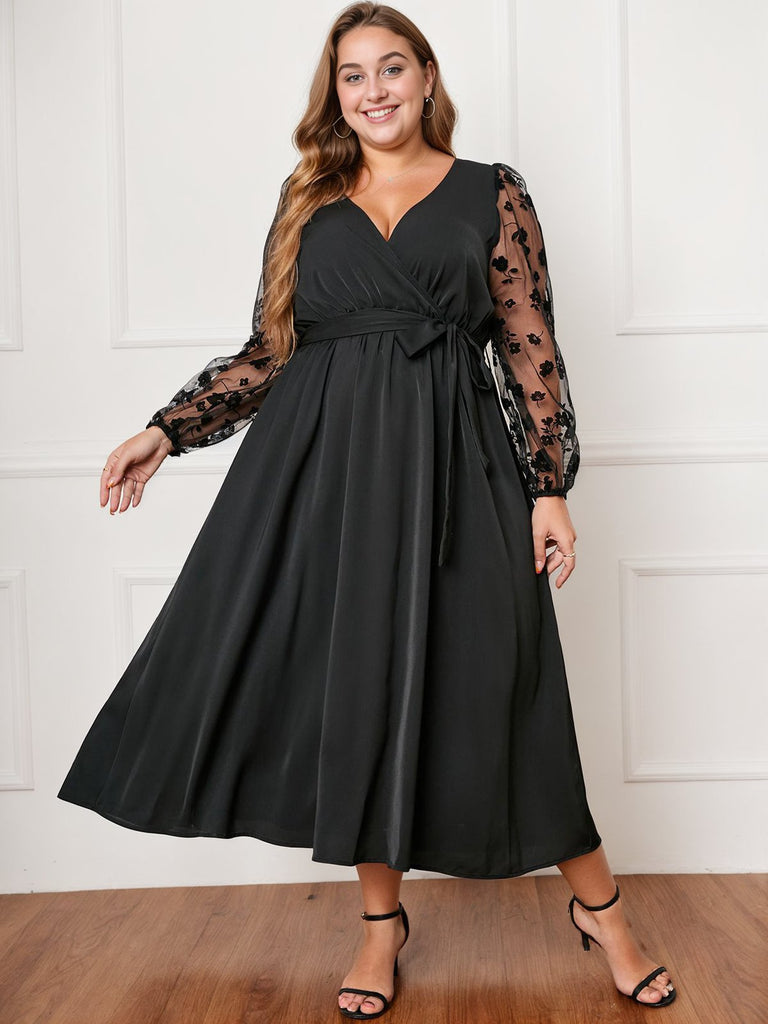 Robe Cocktail Robe Noire Grande Taille Chic Robe Dentelle Noire