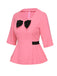Haut patchwork noir et rose à taille nœud des années 60