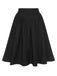 [Prévente] Jupe boutonnée unie noire des années 1950