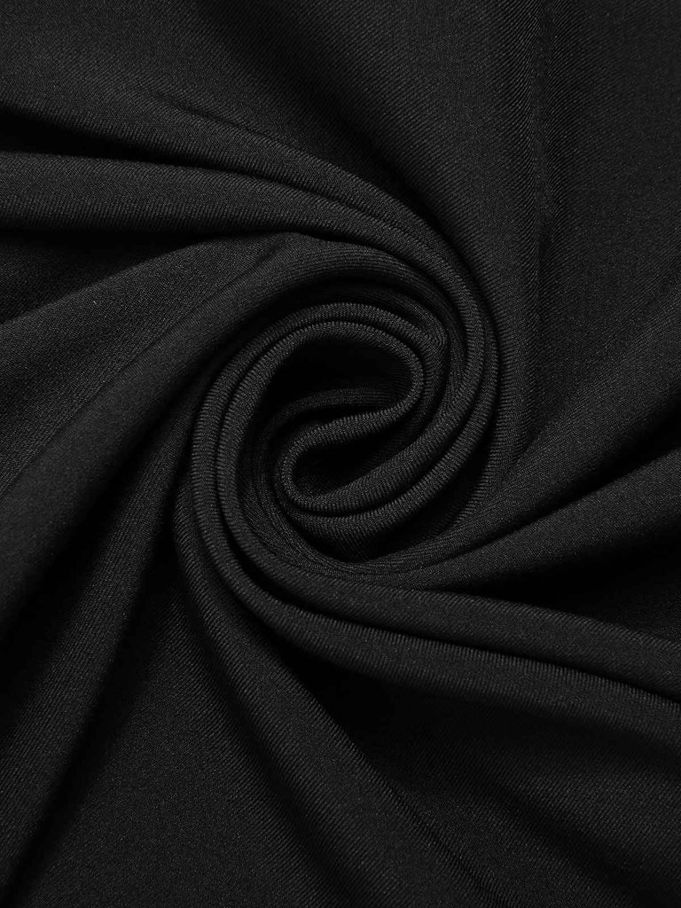 [Prévente] Jupe boutonnée unie noire des années 1950