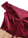 [Prévente] Robe bordeaux à pois en maille velours des années 1950