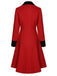 Manteau rouge et noir à poche boutonnée des années 1950