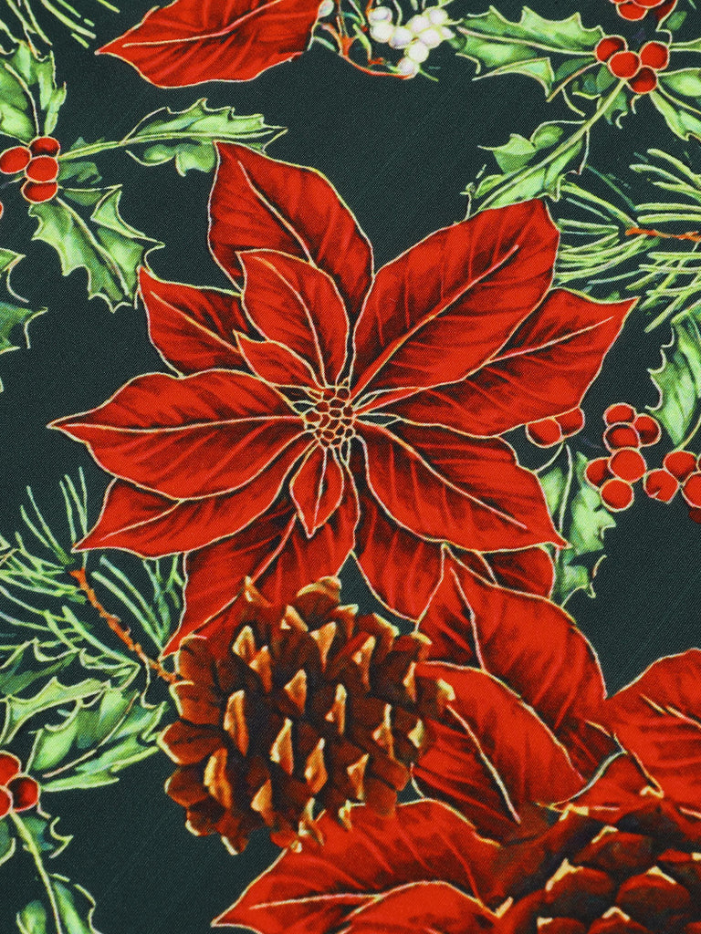 [Prévente] Robe patchwork florale verte à col en V des années 1950