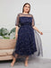 Robe en maille Constellation bleu foncé grande taille des années 1930