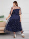 Robe en maille Constellation bleu foncé grande taille des années 1930