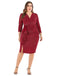 Robe pailletée à col en V et fente latérale de grande taille des années 1960