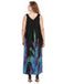 Robe droite noire grande taille à imprimé plumes colorées des années 1930