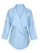 Veste à col de costume irrégulier bleu clair des années 1950