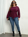 Top violet grande taille à nouer et poignets élastiques des années 1950