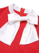 Robe rouge avec ceinture et nœud en forme d'élan des années 1950