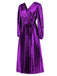 Robe droite brillante à col en V des années 1940