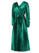 Robe droite brillante à col en V des années 1940