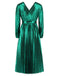 Robe droite brillante à col en V des années 1940