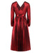 Robe droite brillante à col en V des années 1940