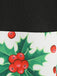 Robe trapèze patchwork à col en V de Noël des années 1950