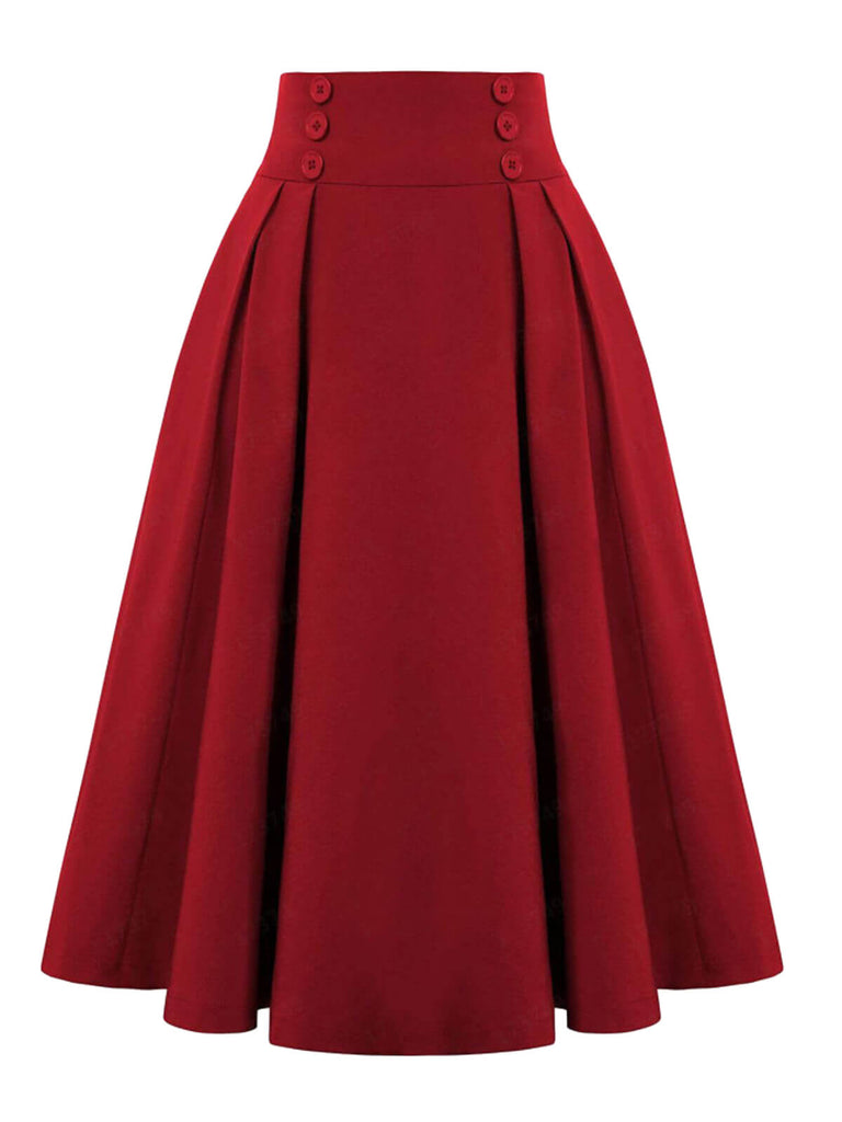 2PCS chemisier rose rouge des années 1960 et jupe plissée